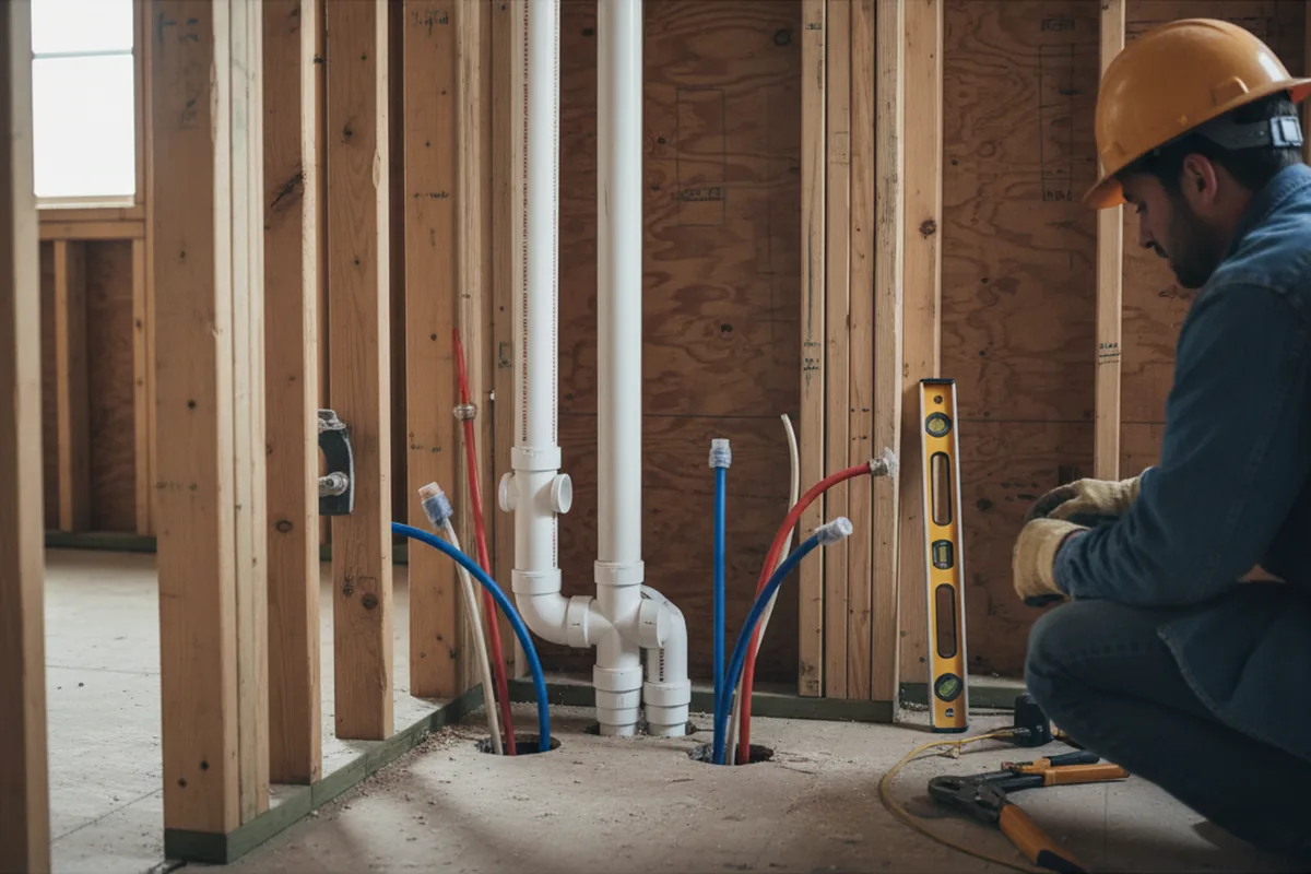 Drain and supply rough-in during Sump Pump Repair in Azusa